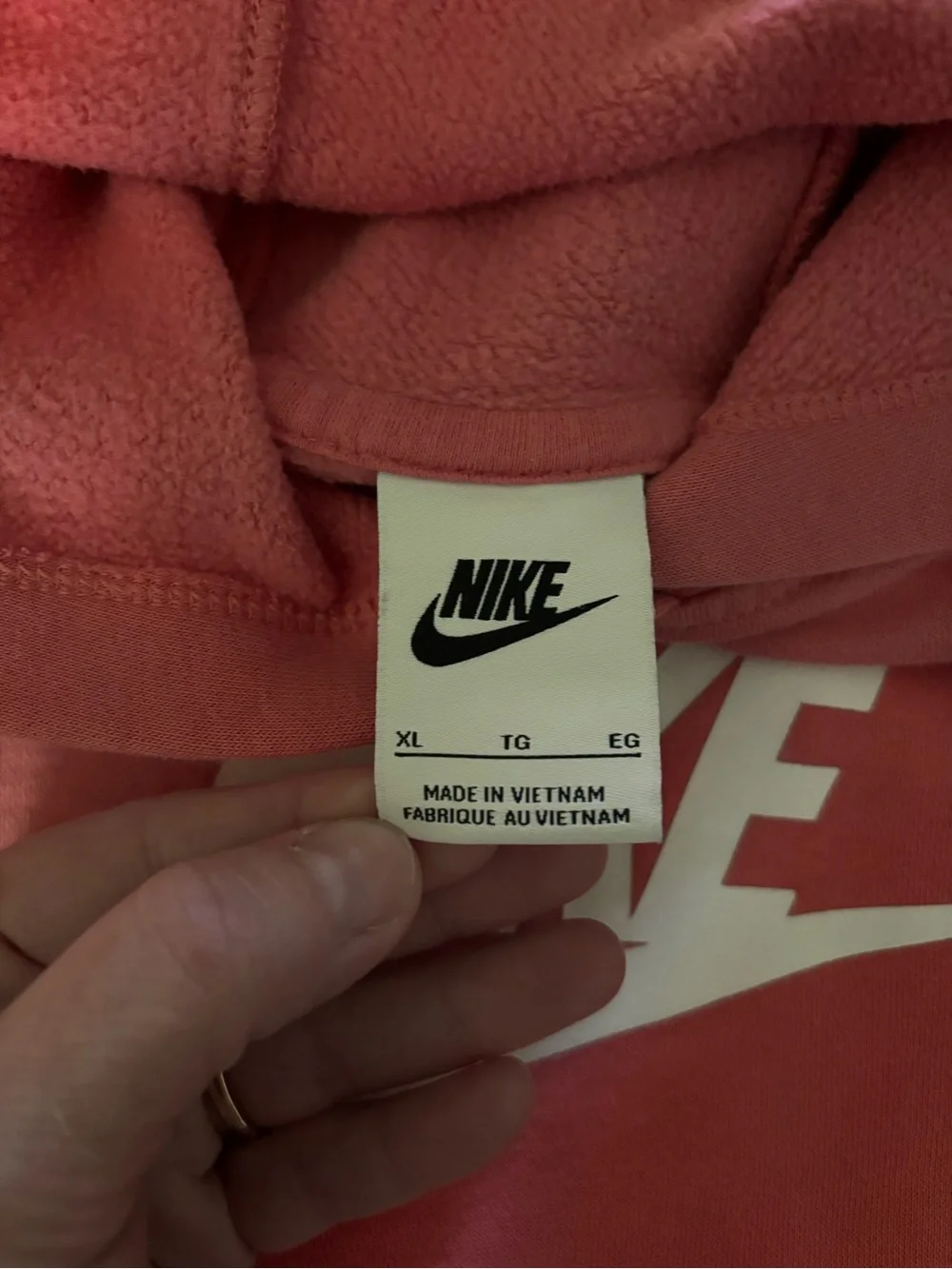 Nike Kids Coral Pink Logo Hoodie Sweatshirt